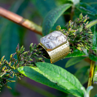 Bohm Paris Goud brede jasper ring