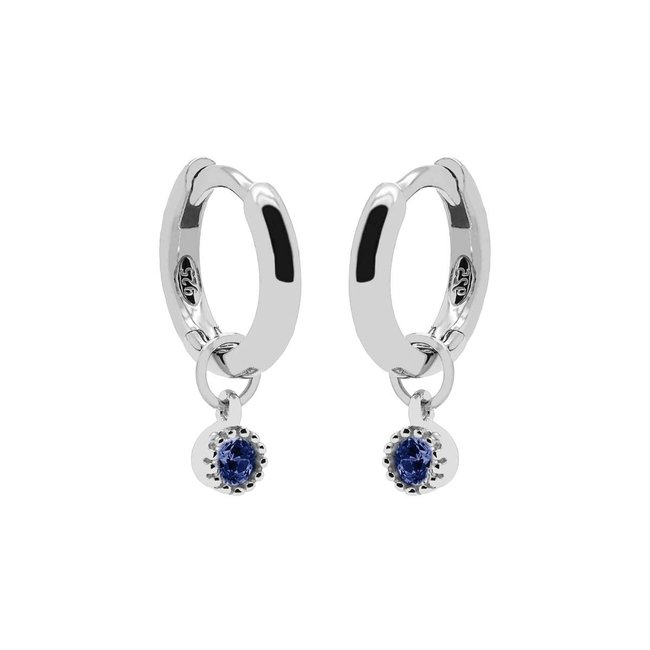 Zilver met blauwe oorbellen