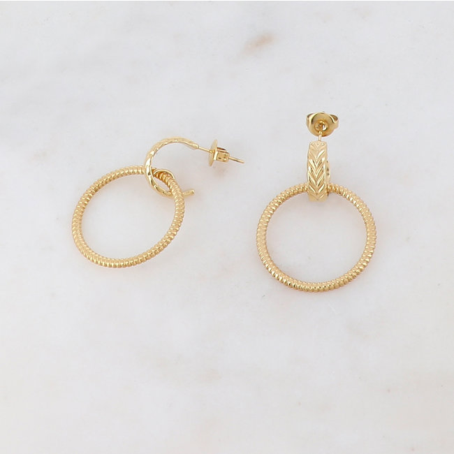 Ikita  Goud schakel ronde oorbellen