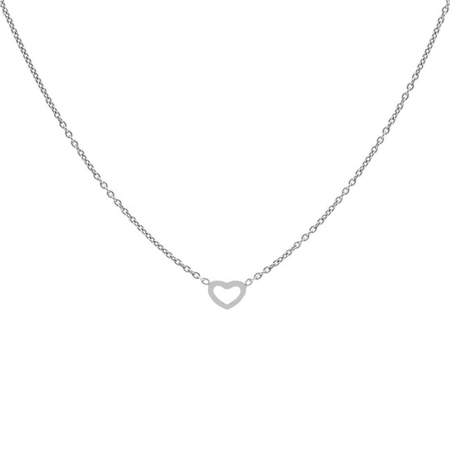Echt zilver ketting open hart
