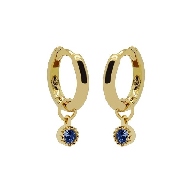 Goud met blauwe oorbellen