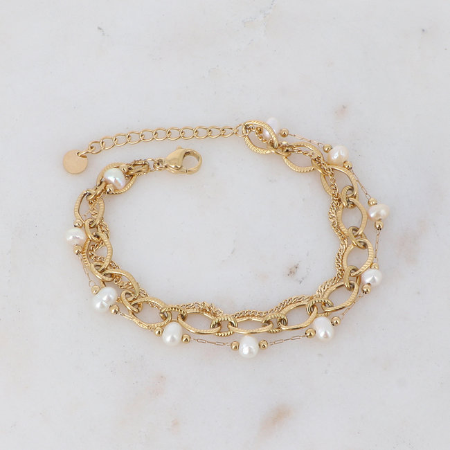 Bohm Paris Gouden armbanden schakels en parels