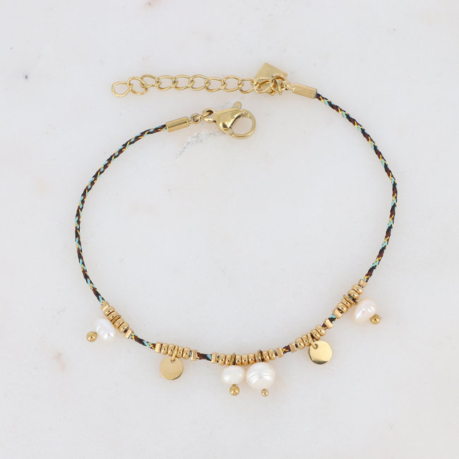 Bohm Paris Fijne minimal armbandjes op koord met kralen en parels