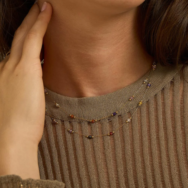 Bohm Paris Natuursteentjes dubbele ketting