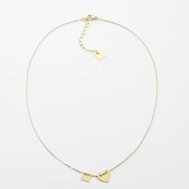 ZAG  Bijoux Laat je hart speken  met deze Goud hart ketting