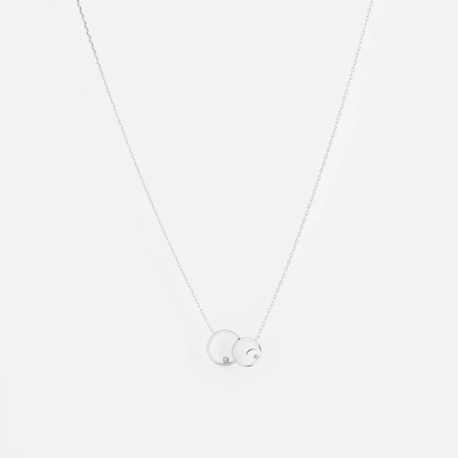 ZAG  Bijoux Zilver ketting cirkels en zirconia