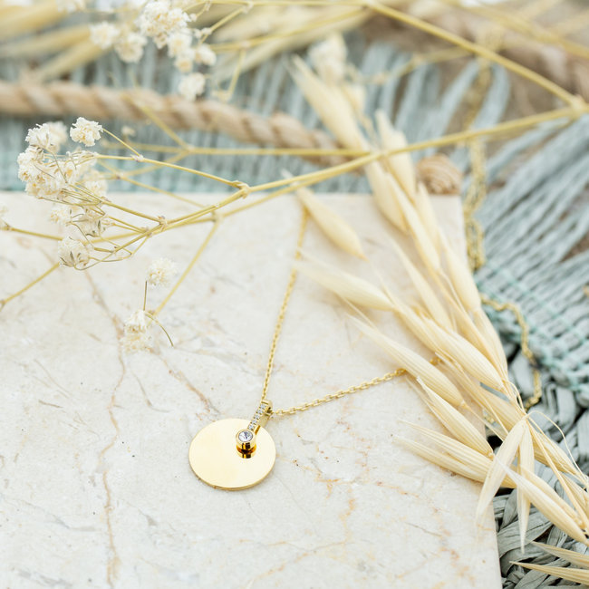 ZAG  Bijoux Goud ketting met zirconia steentje