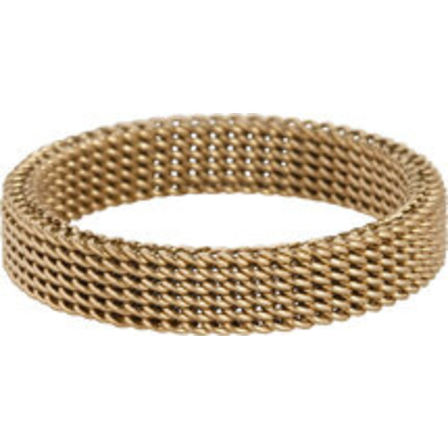 Goud stainless steel tijgeroog ring