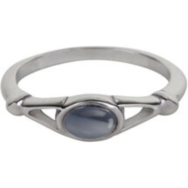 Zwarte schakel of cateye ring