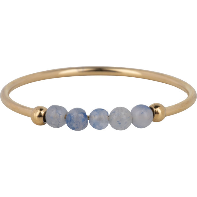Goud stainless steel ring met swarovski steen