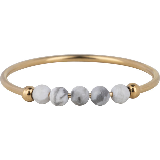 Goud stainless steel ring met swarovski steen
