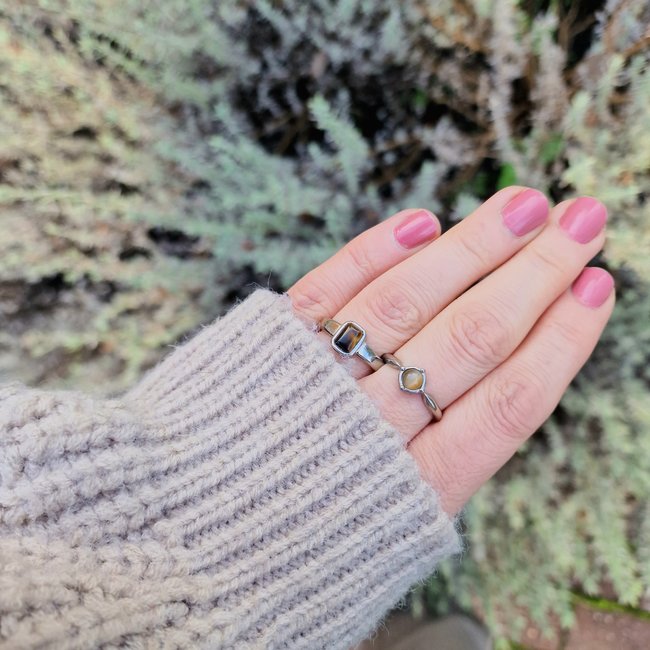 Stainless steel tijgeroog ring