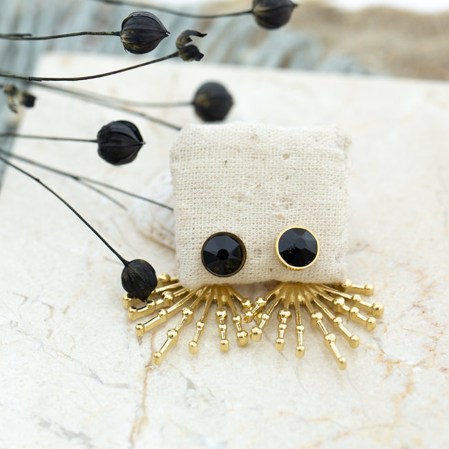 Bohm Paris Goud party oorbellen met stralen