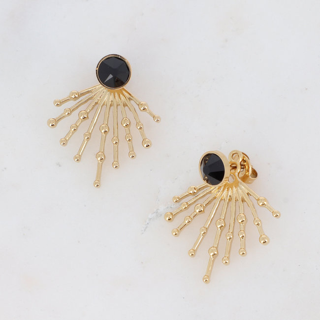 Bohm Paris Goud party oorbellen met stralen