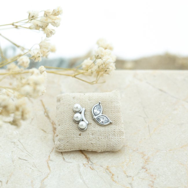 Oorbellen met parels of zirconia
