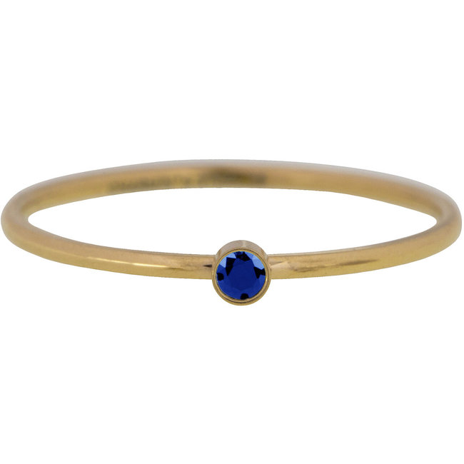 Charmins Goud stainless steel ring groen of blauw