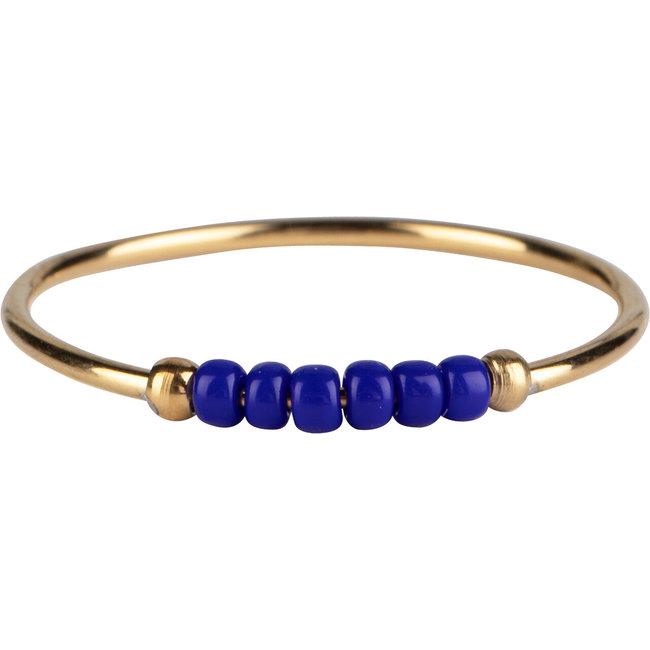 Charmins Goud stainless steel ring groen of blauw