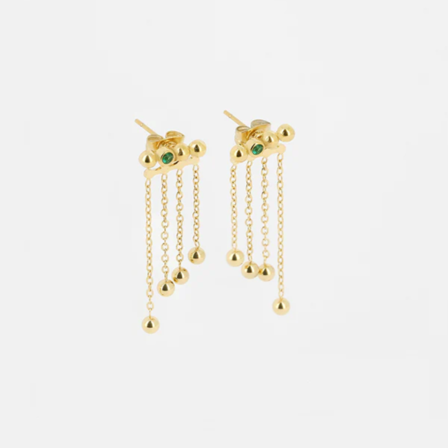 ZAG  Bijoux Goud oorbellen met bolletjes en ketting