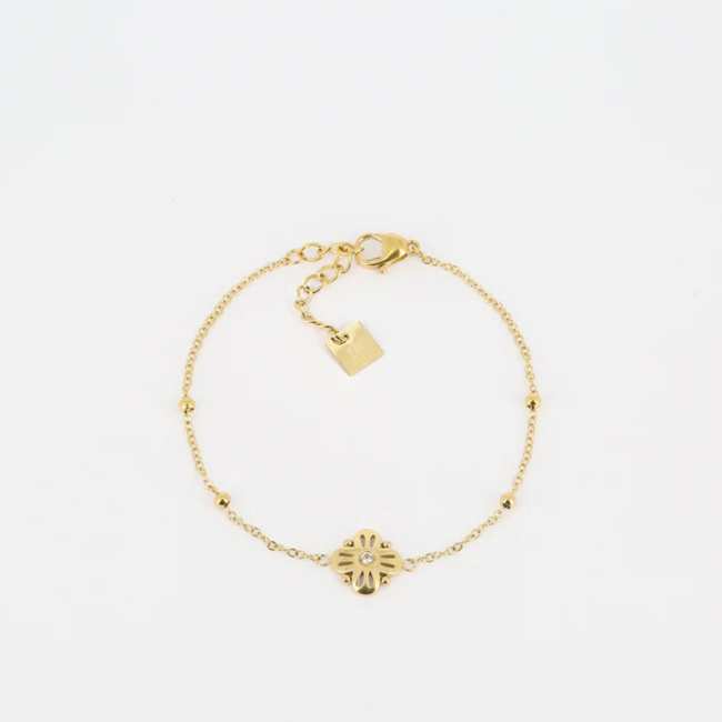 ZAG  Bijoux Goud tijgeroog of bloem armband