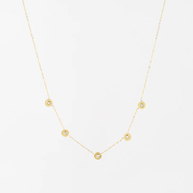 ZAG  Bijoux Goud ketting met crystal steentjes