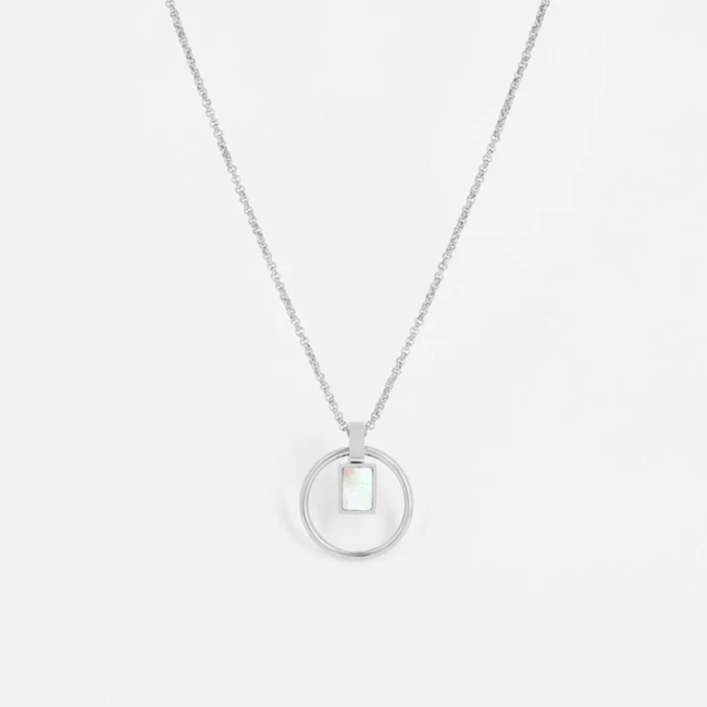 ZAG  Bijoux Zilver ketting met cirkel en schelp