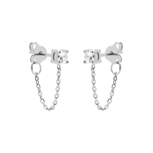 KARMA Zirconia earparty oorbellen zilver