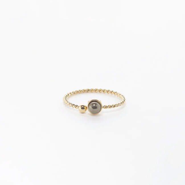 ZAG  Bijoux Natuursteen stainless steel ringen