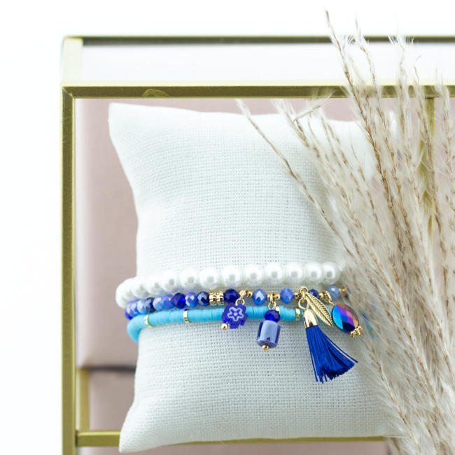 Blauwe armband set