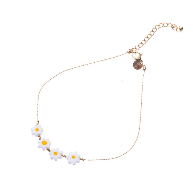 Day & Eve  Gouden ketting madelief of muntjes