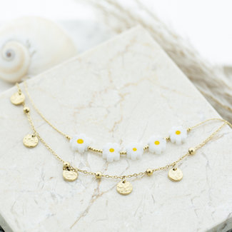 Day & Eve by Go Dutch Label Gouden ketting munt of bloem