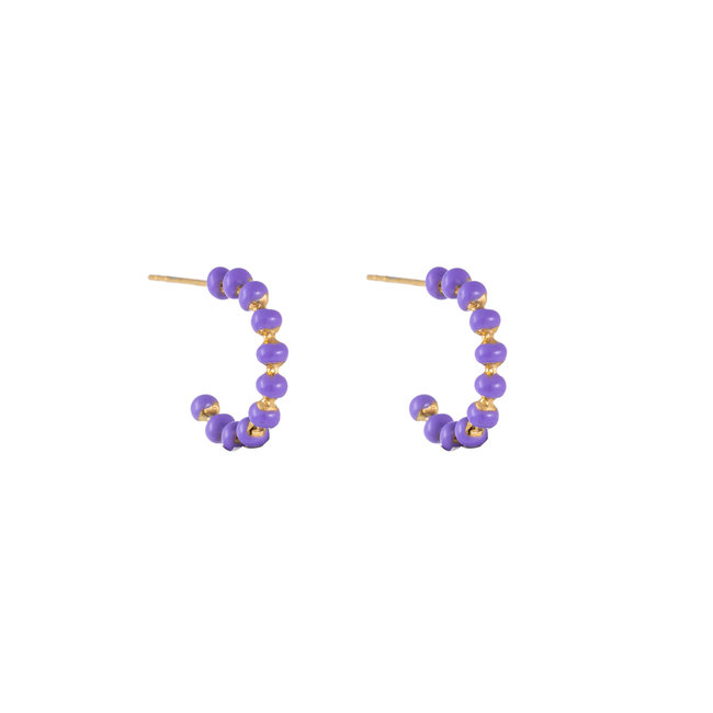 Day & Eve  Paarse oorbellen met bolletjes of ster