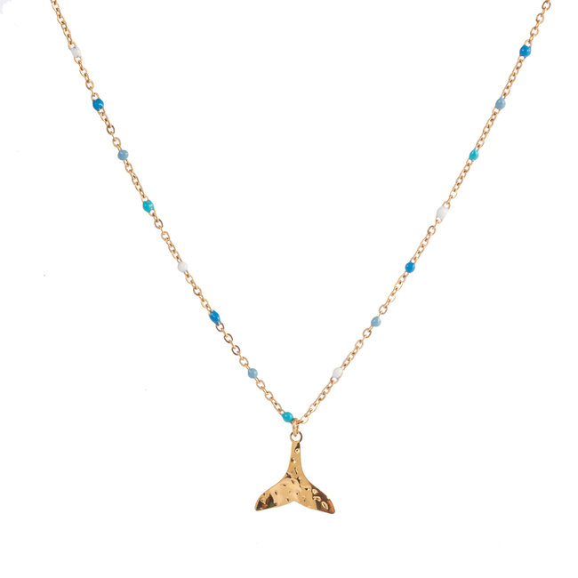 Day & Eve  Goud ketting met schelp of walvisstaart