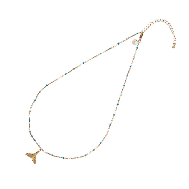 Day & Eve  Goud ketting met schelp of walvisstaart