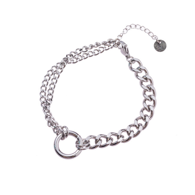 Day & Eve  Stoere schakel armband met ring