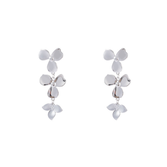 Day & Eve  Grote bloemen oorbellen zilver