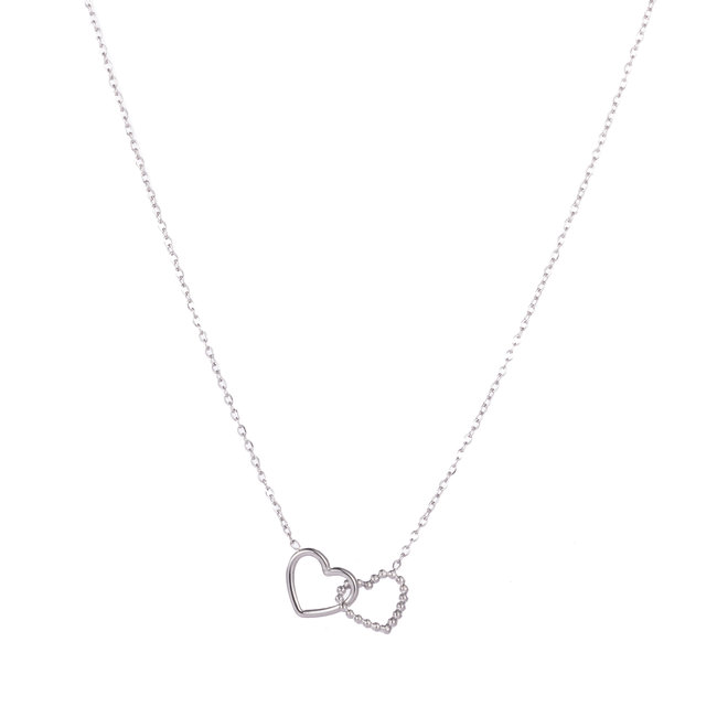 Day & Eve  Zilver ketting met hart verbinding