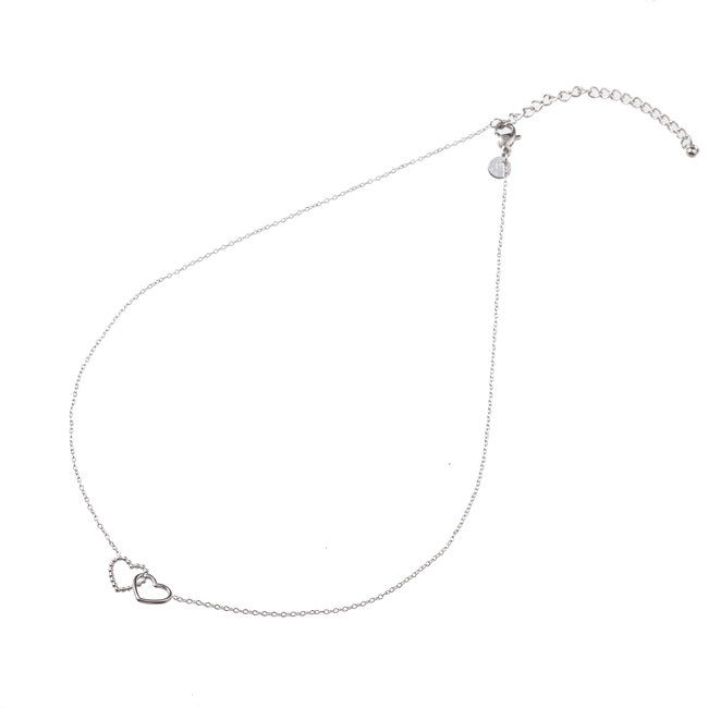 Day & Eve by Go Dutch Label Zilver ketting met hart verbinding