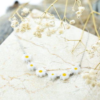 Day & Eve  Zilver madelief ketting