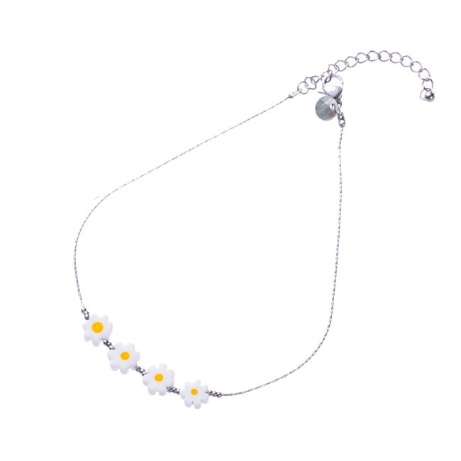 Day & Eve  Zilver madelief ketting