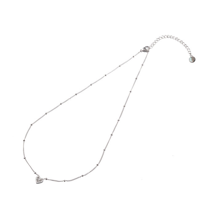 Day & Eve  Zilver ketting met hart