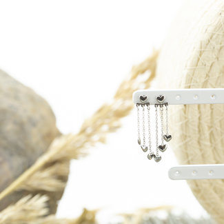 Day & Eve by Go Dutch Label Zilver hartjes oorbellen