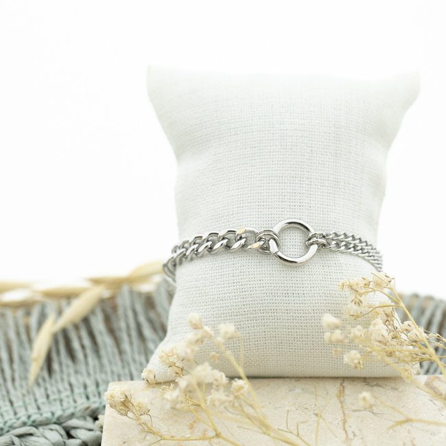 Day & Eve  Stoere schakel armband met ring