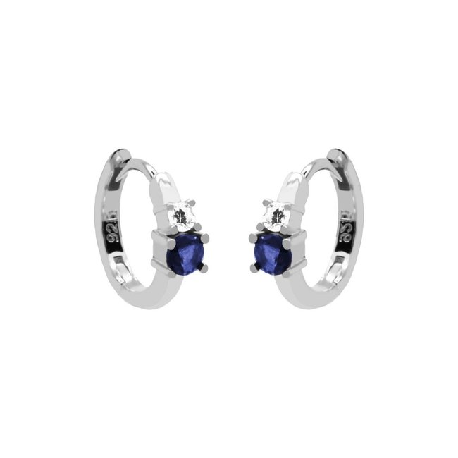 KARMA Zirconia blauw saffier oorbellen echt zilver