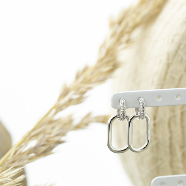 KARMA Zirconia Denseley grote oorbellen echt zilver