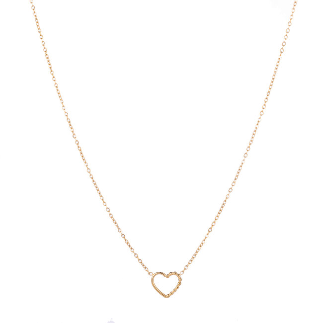 Goud stainless steel ketting hart