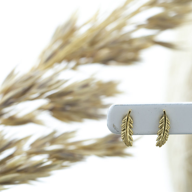 Day & Eve  Goud veer oorbellen