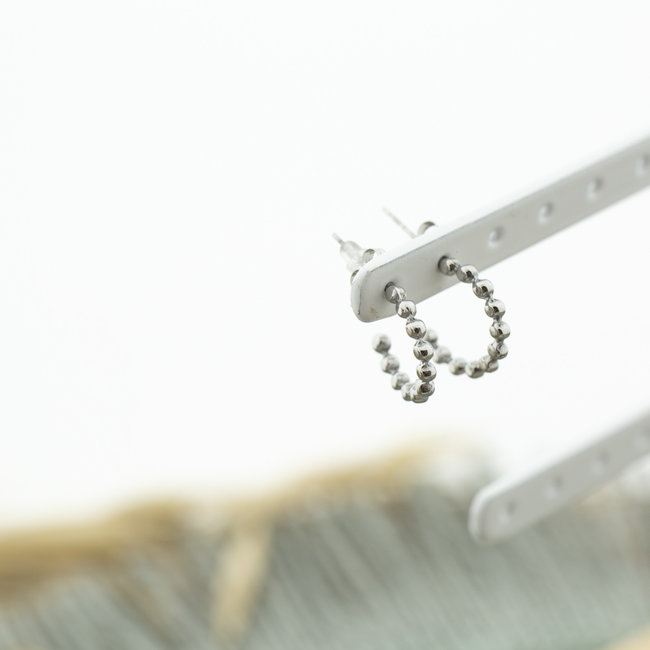 Day & Eve  Zilver bolletjes creolen