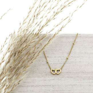 Day & Eve by Go Dutch Label Goud dubbel hart ketting