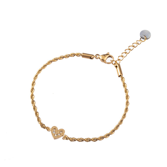 Day & Eve by Go Dutch Label Goud armbandje schakels en hart