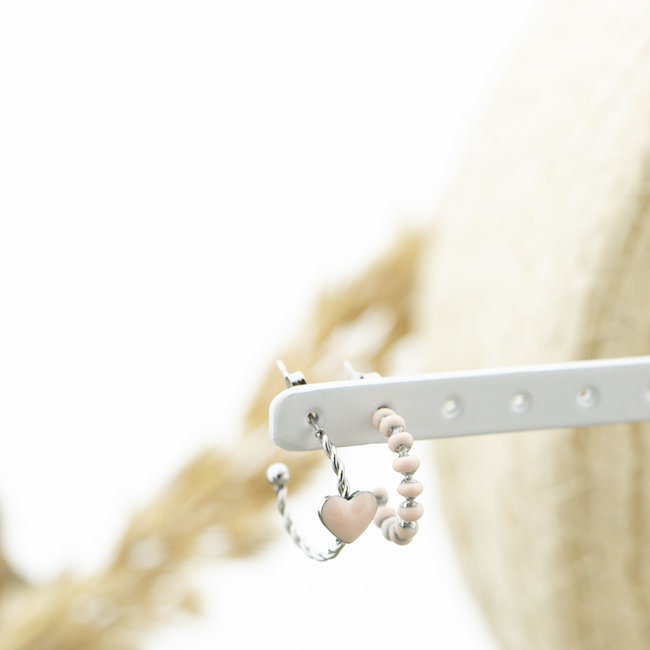 Day & Eve  Roze oorbellen met bolletjes of ster